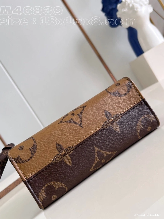Official oldcobbler BB-18*15*8.5cm VUITTON ONTHEGO LOUIS 0802